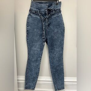High-Waisted Blue Denim Jeans
